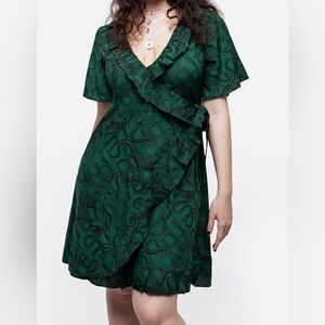 Disturbia Ophidia faux wrap mini dress